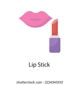 Lip Stick Vector Flat Icon Design illustration. Love Symbol on White background EPS 10 File