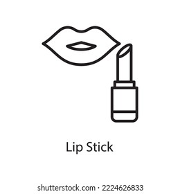 Lip Stick Vector Outline Icon Design illustration. Love Symbol on White background EPS 10 File