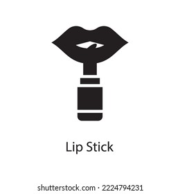 Lip Stick Vector Solid Icon Design illustration. Love Symbol on White background EPS 10 File