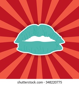 Lip sticker on a bright background