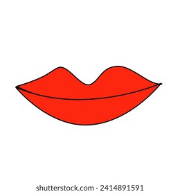 lip of summer doodles icon set