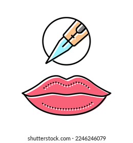lip tattoo color icon vector. lip tattoo sign. isolated symbol illustration