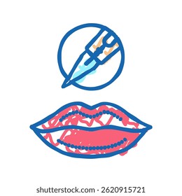 lip tattoo doodle icon sketch vector. lip tattoo sign. isolated symbol illustration