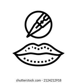 lip tattoo line icon vector. lip tattoo sign. isolated contour symbol black illustration