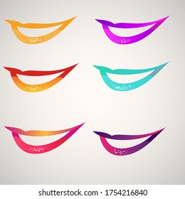 Lip vector cartoon beautiful lips smile and fashion lipstick