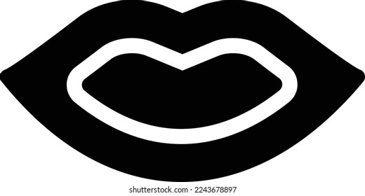 LippenVektorgrafik auf transparentem Hintergrund. Hochwertige Symbole. Glyphen Vektorsymbole für Konzept und Grafikdesign. 
