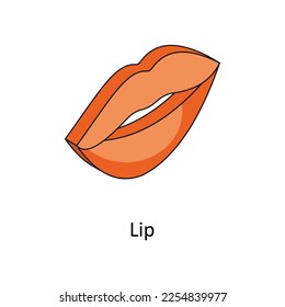 Lip Vector Isometric Filled Outline icon for your digital or print projects.