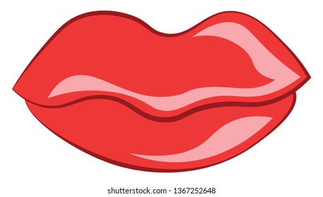 Vector de lápiz labial rojo o ilustración de color