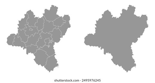 Lipetsk Oblast map, administrative division of Russia. Vector illustration.