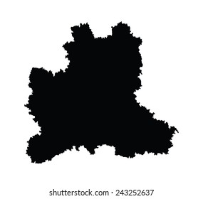 Lipetsk Oblast vector map silhouette isolated on white background. High detailed illustration. Russia oblast map illustration. Lipetskaya oblast map. 