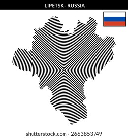 Lipetsk unique circular map outline