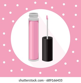 Lipgloss beauty hack collection icons template vectors