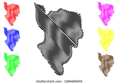 Lipkovo Municipality (Republic of North Macedonia, Northeastern Region) map vector illustration, scribble sketch Lipkovo map