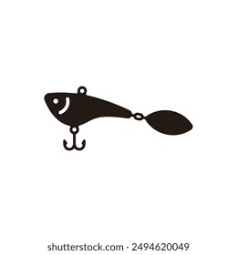 Lipless crankbait with spinner icon. Flat silhouette version.