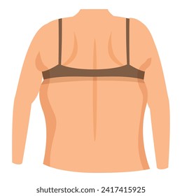 Liposuction back icon cartoon vector. Female fat slim. Care woman