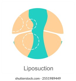 Conceito de lipoaspiração e ícone de cuidados