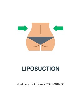 Liposuction flat icon. Colored sign from plastic surgery collection. Creative Liposuction icon illustration for web design, infographics and more