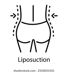 Icono de liposucción en estilo de línea 