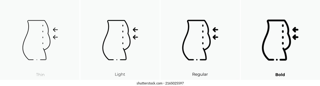 liposuction icon. Linear style sign isolated on white background. Vector illustration.