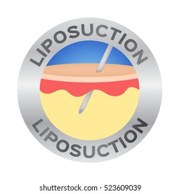 Liposuction icon and logo , hypodermic syringe and fat .  