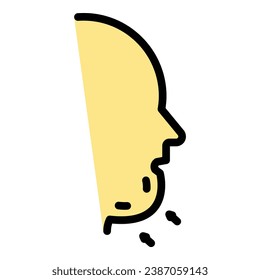 Liposuction icon outline vector. Fat surgery. Plastic skin color flat