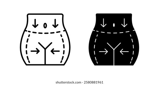 liposuction Icon set. Symbol isolated white background. vector illustration. color editable.