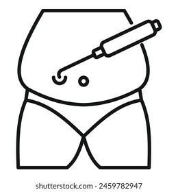 Liposuction injection fat body icon outline vector. Surgeon procedure. Shape beauty