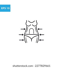 Liposuction outline icon Vector illustration