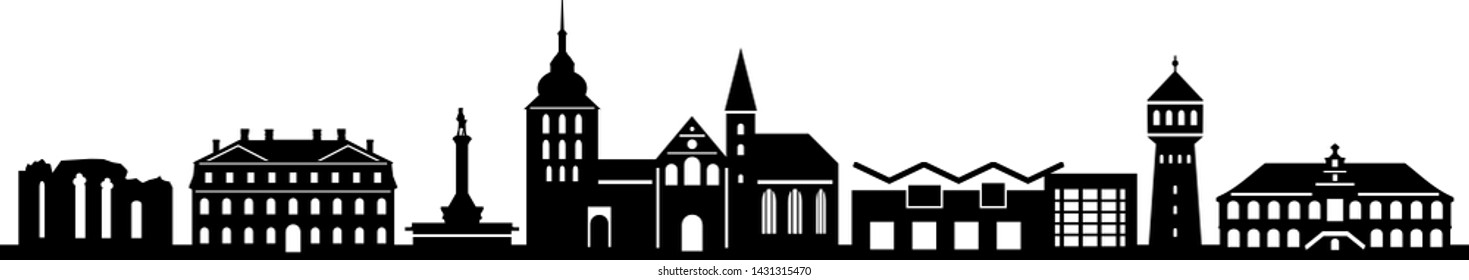 Lippstadt City Skyline Vector Silhouette