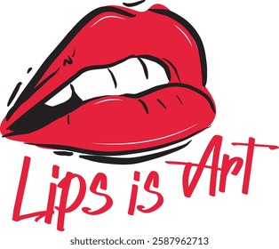 lips is art kiss tshirt print teeth mouth embroidery design