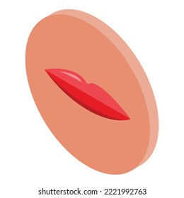 Lips articulation icon isometric vector. Mouth speech. Child sound