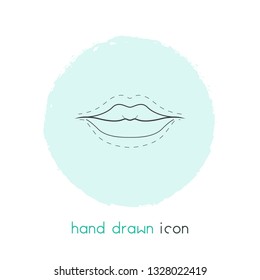 Lips augmentation icon line element. Vector illustration of lips augmentation icon line isolated on clean background for your web mobile app logo design.