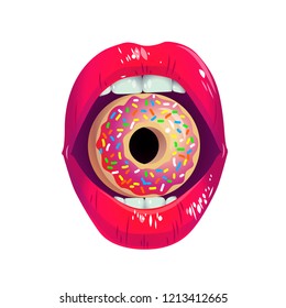 Lips with a bagel