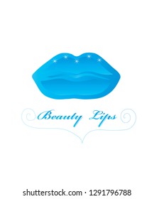 Lips, beauty blue.
