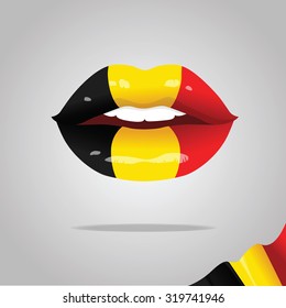 Lips with Belgian flag.