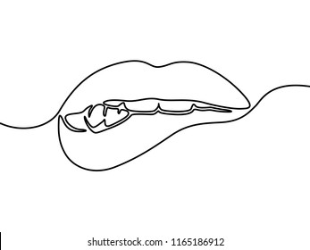 Drawn Lips Outline Images, Stock Photos & Vectors | Shutterstock