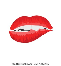 lips bite sexy vector illustration clean design unique latest
