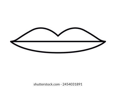 Lips black icon on white background.