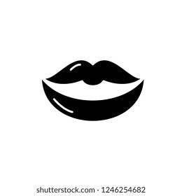 Lips black icon, vector sign on isolated background. Lips concept symbol, illustration 