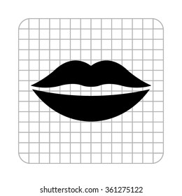 lips  - black vector icon
