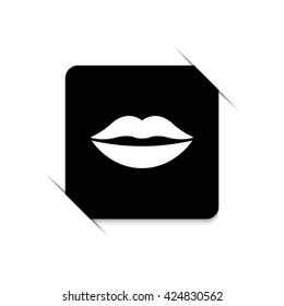 lips  - black vector icon