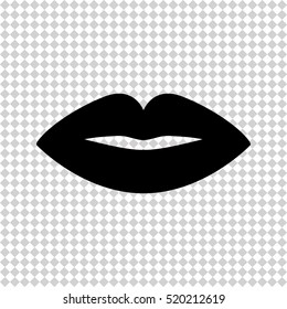 Lips - black  vector icon