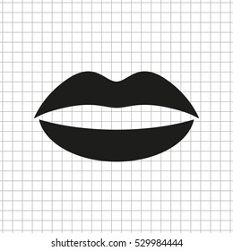 Lips -  black vector icon