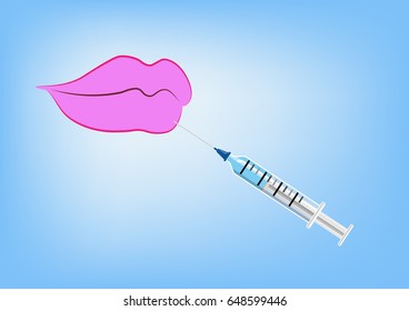 Lips and botox or filler injection