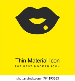 Lips bright yellow material minimal icon or logo design