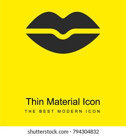 Lips bright yellow material minimal icon or logo design