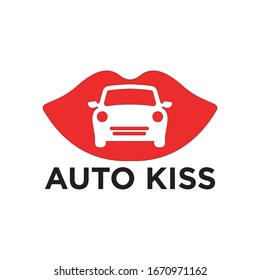lips and car logo vector illustration