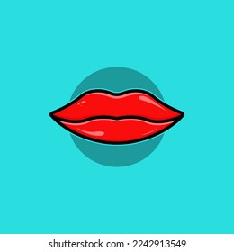 Lips cartoon vector illustration icon. isolated vector lips concept. flat cartoon style