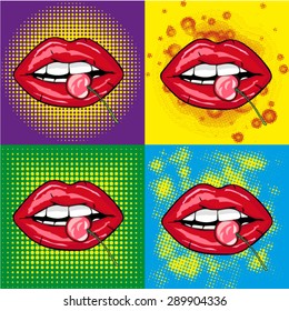 lips cherry pop art