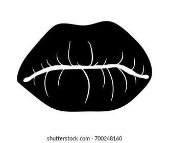 lips closed cartoon  vector symbol icon design. Beautiful illustration isolated on white background